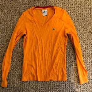 Orange Lacoste long sleeve t shirt